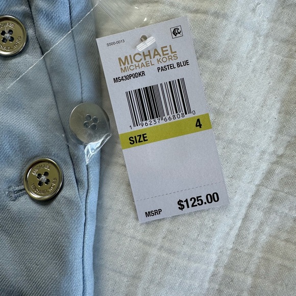 Michael Kors Linen Pleated Tailored Sailor Short - Picture 3 of 3
